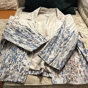 Coldwater Creek Blue and Brown Patterned Blazer